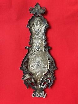 C1870 ANTIQUE LOUIS XVI STYLE FRENCH CARVED METAL THERMOMETER SIGNED J. Depouy