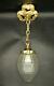 Ceiling Lamp Knot Decor Louis Xvi Style Bronze & Glass French Antique
