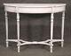 Chic Antique White Painted Demilune French Louis Xvi Console Table
