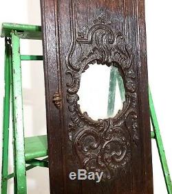 Clock timepiece panel door Antique french carved wood baroque louis XV carving