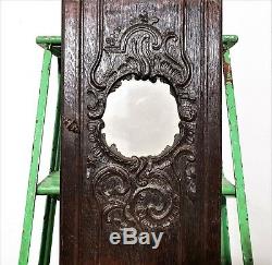 Clock timepiece panel door Antique french carved wood baroque louis XV carving