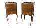 Couple French Louis Xv/xvi Style Wooden Nightstands End Tables Chest Of Drawers