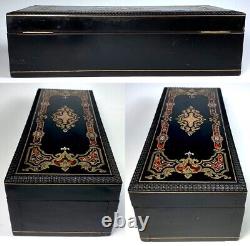 EXC Antique French Louis-Philippe to Napoleon III Ebaniste's Boulle Box, Coffret