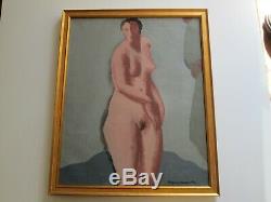 Edgar Louis Yaeger (1904 1997) PAINTING NUDE WOMAN MODERNISM FRENCH ANTIQUE