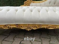 Elegant Antique Chaise Lounge French Louis XV Style Beauty from 1900