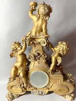 Elegant French Louis XVI Gilt Bronze Chimney Clock (1860-1880)