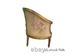 Elegant French Loveseat in Louis XVI Style Original Upholstery Fabric