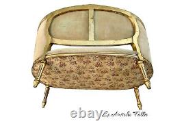 Elegant French Loveseat in Louis XVI Style Original Upholstery Fabric