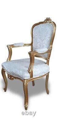Elite Sets of Designer Gold Palace Louis style dining chairs fully finished