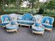 Exceptional Handmade French Louis Xvi Sofa Set With Bergere And Throne Chairs