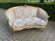 Exquisite 1900's French Louis Xvi Corbeille Settee In Pink Damask