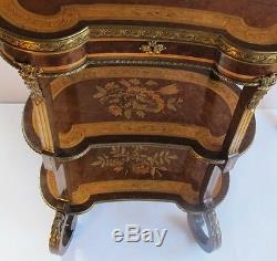 Exquisite 19th C. FRENCH LOUIS XVI Exotic Woods Etagere c. 1880s antique table