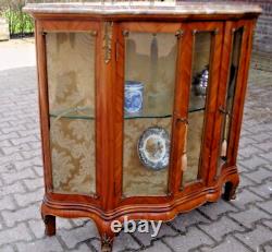 Exquisite Antique French Louis XVI Style Vitrine Cabinet Buffet- Circa 1860-1880