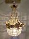 Exquisite French Louis Xvi Small Chandelier In Antique Gold Finish
