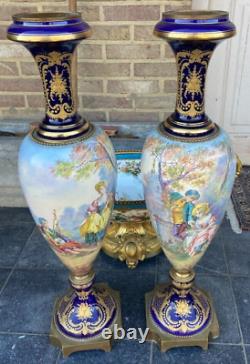 Exquisite Pair of 19th Century French Louis XVI Sevres Vases