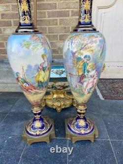 Exquisite Pair of 19th Century French Louis XVI Sevres Vases