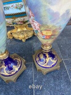 Exquisite Pair of 19th Century French Louis XVI Sevres Vases