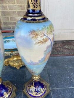 Exquisite Pair of 19th Century French Louis XVI Sevres Vases