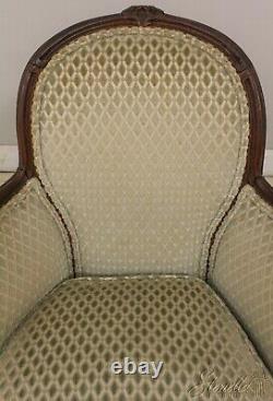 F58446EC Pair Petite French Louis XV Style Vintage Bergere Chairs