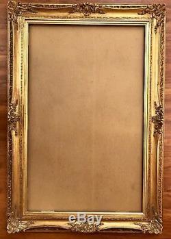 Fantastic French Louis Style Antique Gold Wood Gesso Art Frame Cove 48X31 HUGE