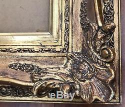 Fantastic French Louis Style Antique Gold Wood Gesso Art Frame Cove 48X31 HUGE