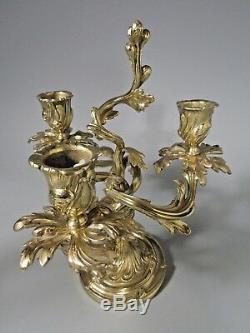 Fine Antique Brass Candelabra French Louis XV / Rococo style ca. 20th century