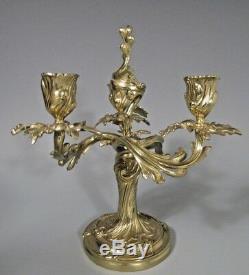 Fine Antique Brass Candelabra French Louis XV / Rococo style ca. 20th century