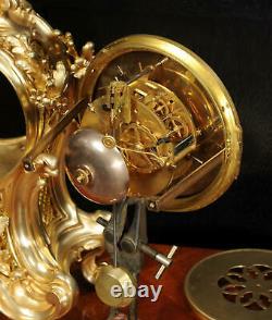 Fine Louis Japy Gilt Bronze Antique French Ormolu Rococo Table Clock