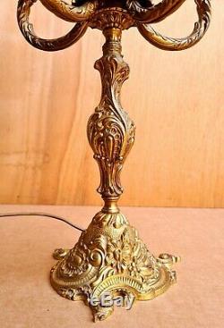 Fine large vintage French brass five-light candelabra, Louis XV style ++