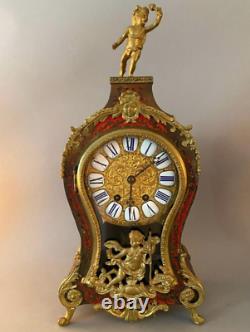 French 19th century LOUIS XV STYLE BOULLE STYLE CARTEL CLOCK 18.5X8.5