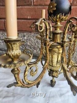 French ANTIQUE FRENCH LOUIS XVI? Circa 1900? Wrought Iron 6 Light