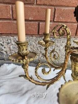 French ANTIQUE FRENCH LOUIS XVI? Circa 1900? Wrought Iron 6 Light