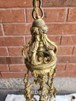 French ANTIQUE FRENCH LOUIS XVI? Circa 1900? Wrought Iron 6 Light