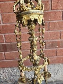 French ANTIQUE FRENCH LOUIS XVI? Circa 1900? Wrought Iron 6 Light