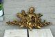 French Antique 19th C Louis Xv Pediment Crown Plaster Crest Putti Angel Rare