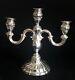 French Antique 3-arm Silverplated Candelabra Louis Xvi Style Tableware Candles