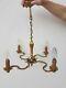 French Antique Brass 4 Arms / Lights Chandelier Louis Xv