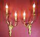 French Antique Chandelier 120 V Wall Sconces Lamps Louis Xv Marked Gilt Bronze