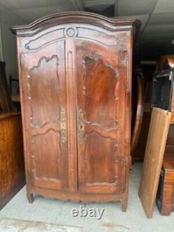French Antique Large Louis XV Armoire in Walnut Circa 1750