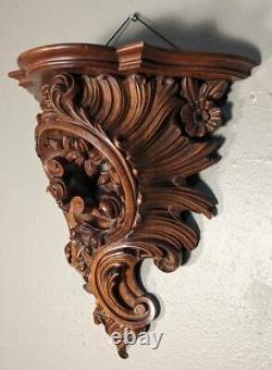 French Antique Louis XV Sconce/Shelf/Pedestal in Walnut. Signed, Dated 1911