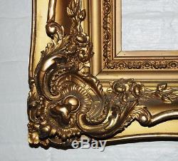 French Antique Louis XV ornate carved gilded frame mirror 20x30 Estate Sale
