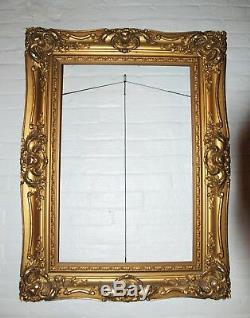 French Antique Louis XV ornate carved gilded frame mirror 20x30 Estate Sale
