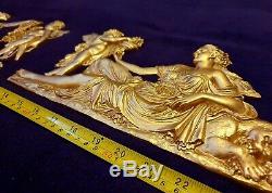 French Antique Louis XVI Gold Gilt Dore Resin Wall Door Moulding Decoration