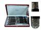 French Antique Louis Xvi Style Set Of 12 Ebony Handle Dinner Knife Knives