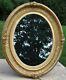 French Antique Louis Xvi Oval Gilt Frame Mirror, Gold Leaf On Carved Wood