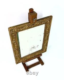 French Antique Louis XVI style Gesso Gold frame distressed bevelled mirror