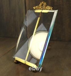 French Antique Picture Frame Louis XV Style Gilt Bow Beveled Glass Easel 19thC