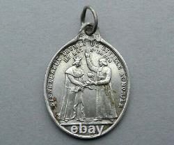 French, Antique Religiouse Sterling Pendant. King Saint Louis IX. Medal Vachette