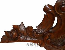 French Antique Rococo Hand Carved Wood Pediment Shell Louis XV Style