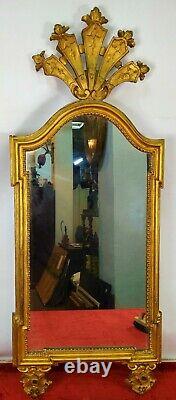 French Baroque Mirror. Carved And Golden Wood. France. End Of The Xviiith